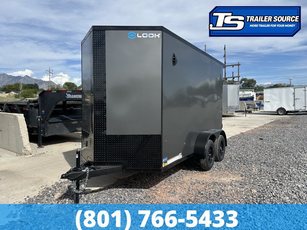 6x12 Look ST DLX Enclosed Cargo Trailer - 7'0" Interior - 7K GVWR - .080 PolyCor, Black Out Package, Rear Spoiler w/ Load Lights