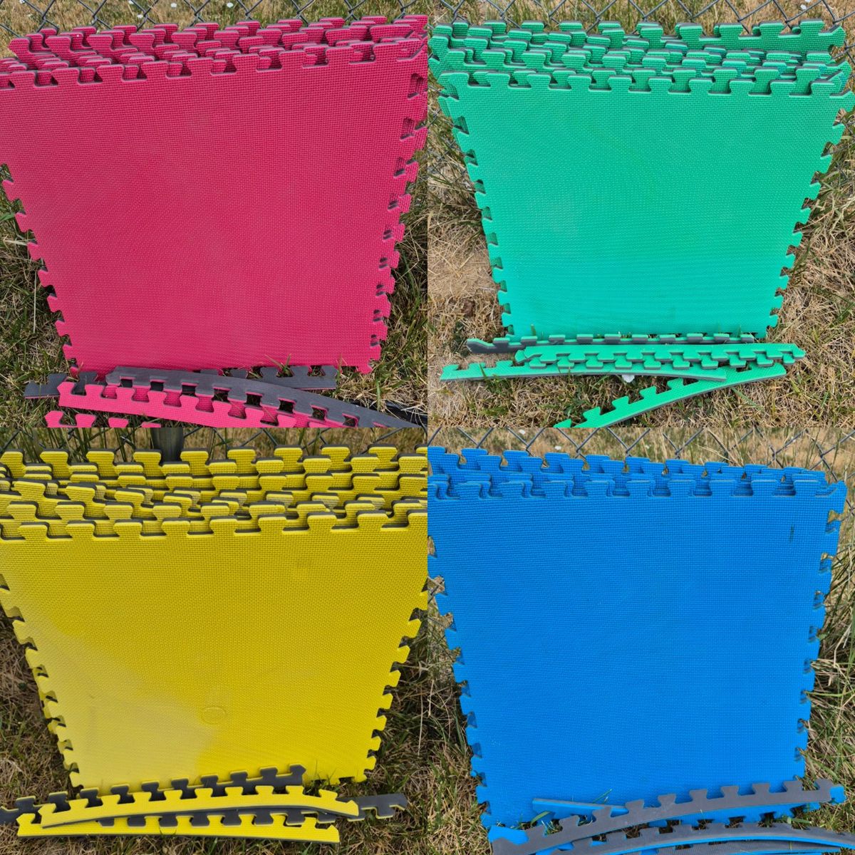 28 panels foam tittle puzzle floor mats 2'x2' 24"x24" multicolor double-sided gym play yard flooring garage