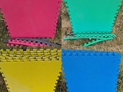 28 panels foam tittle puzzle floor mats 2'x2' 24"x24" multicolor double-sided gym play yard flooring garage