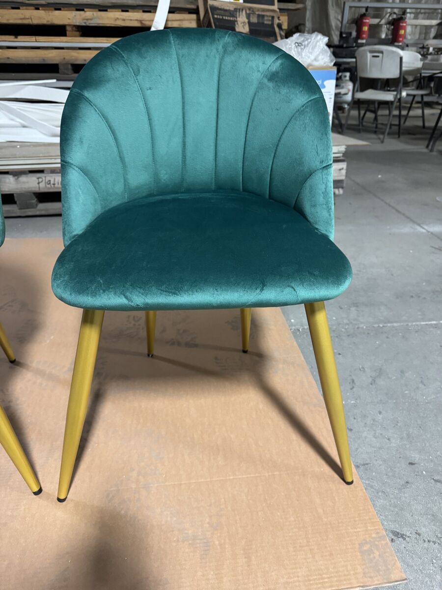 Dining chair 2 chairs Green felt