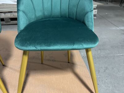 Dining chair 2 chairs Green felt