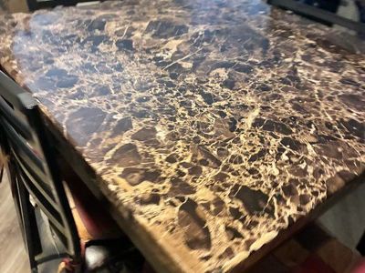 Faux Marble Counter Height Dining Table with 4 Chairs