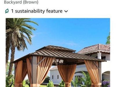 Aoxun 10x12 Courtyard Hardtop Gazebo with Netting & Privacy Curtains - New In Box