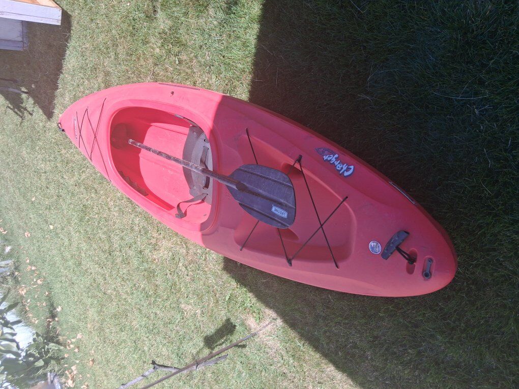 Kayak with paddle