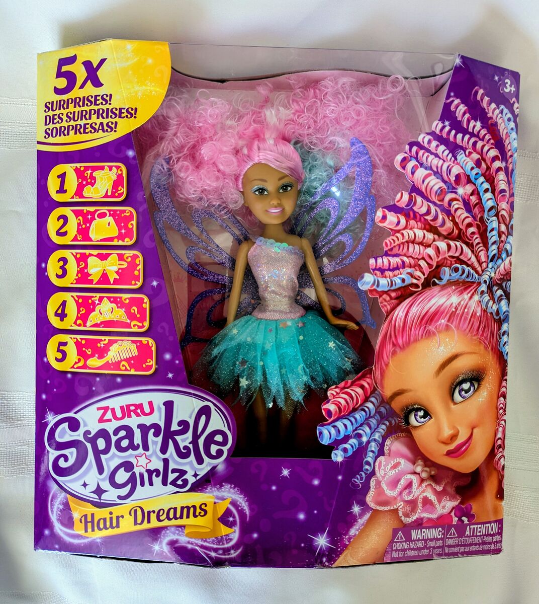 Sparkle Girlz Hair Dreams Rainbow Fairy - 10.5" Doll by ZURU Doll Comes with 5X Surprises Brand New In Box