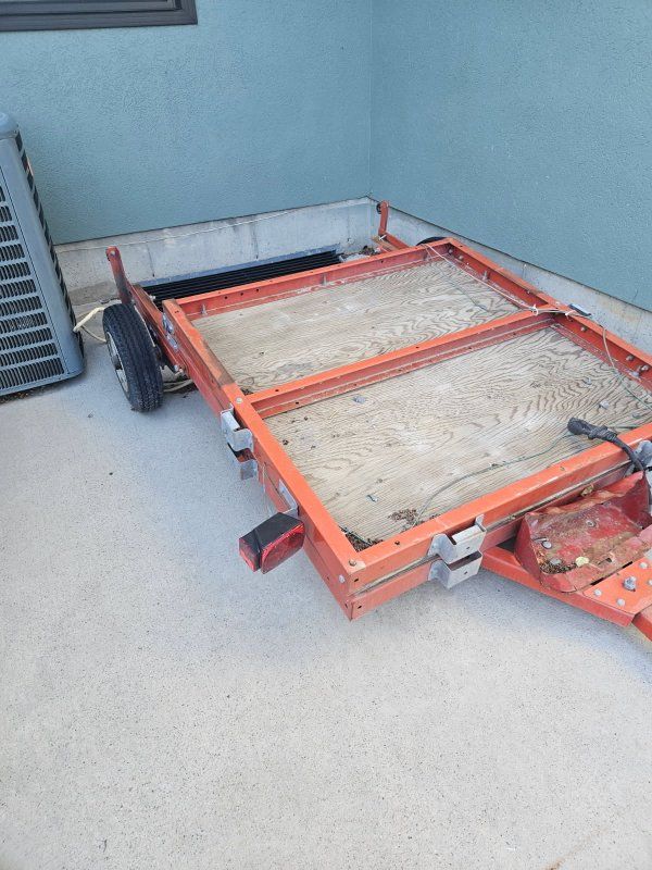 orange Utility Trailer with Wood Floor - Good Condition