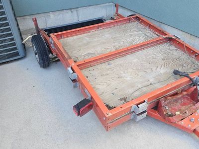 orange Utility Trailer with Wood Floor - Good Condition