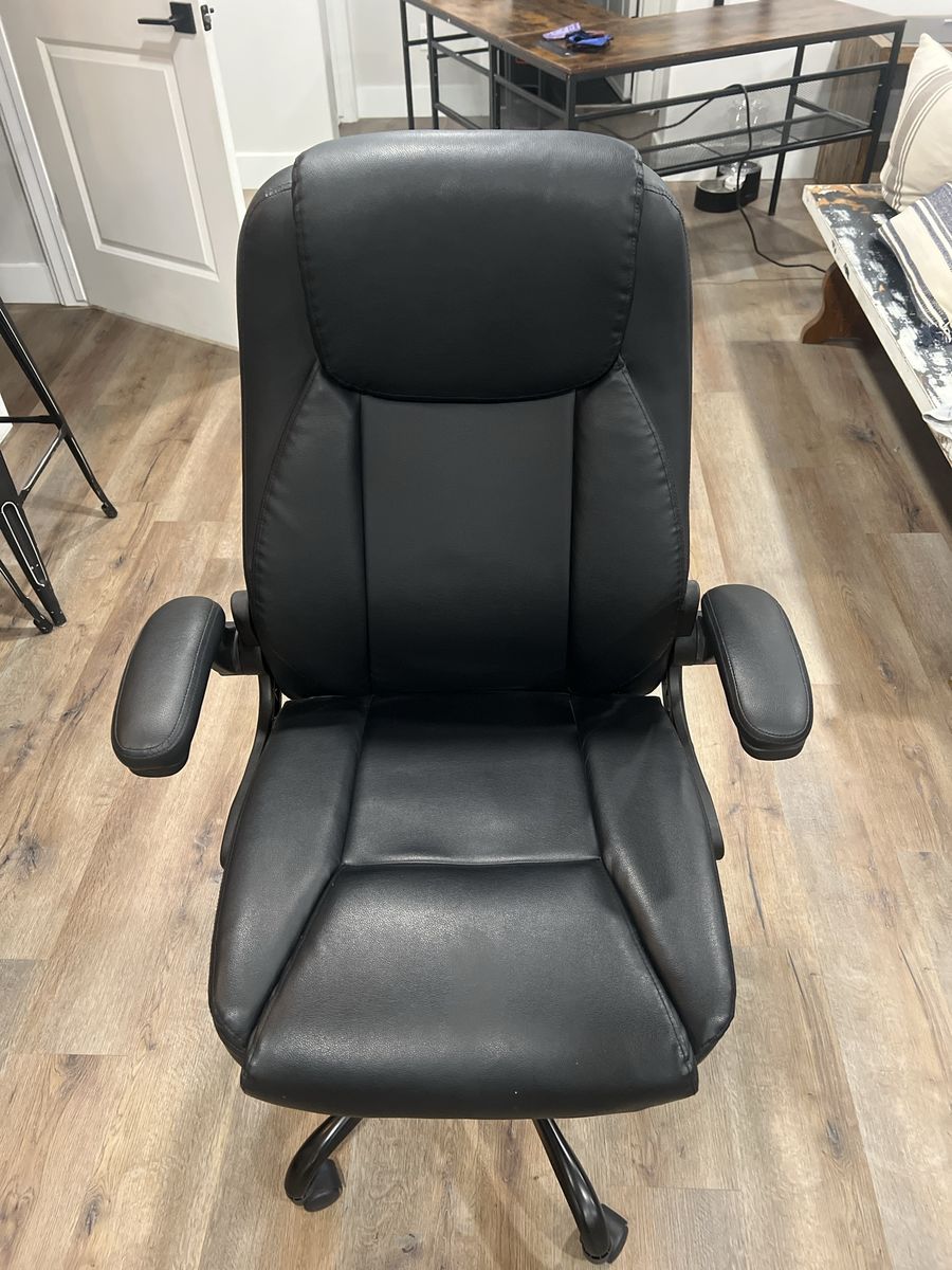 Black leather office chair