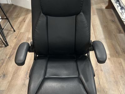 Black leather office chair