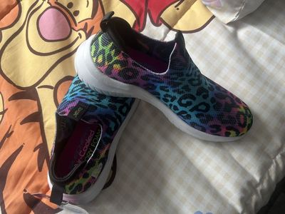 Skechers Air-Cooled Memory Foam Slip-On Shoes - Women's Multi-Color Leopard Print, Size 4