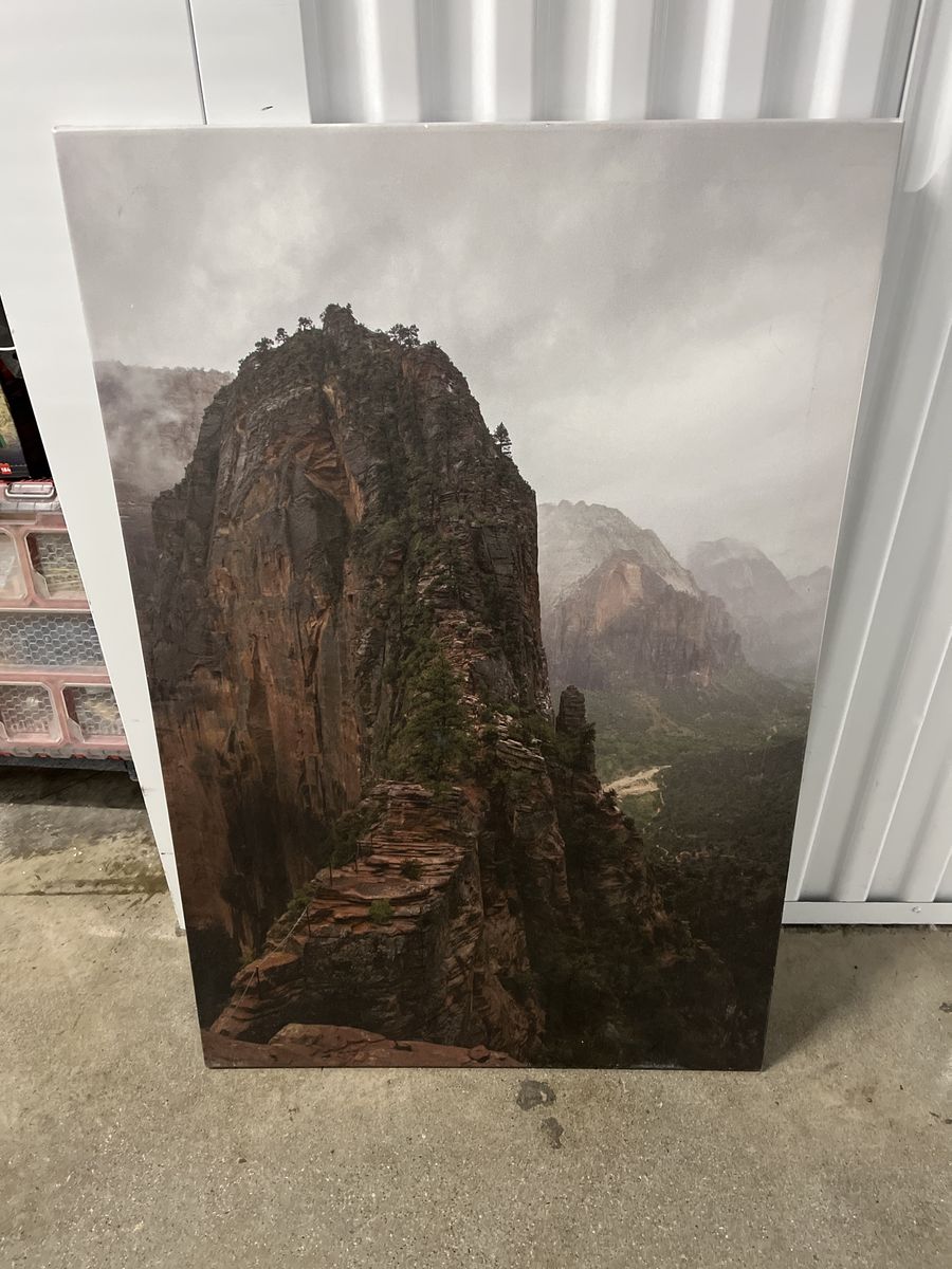 Large Zion National Park Angels Landing Canvas Wall Art Decor - Mountain Landscape Print