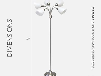 Adesso 5 lamp directional shades, Dimmer, Silver, heavy weighted base w/warranty