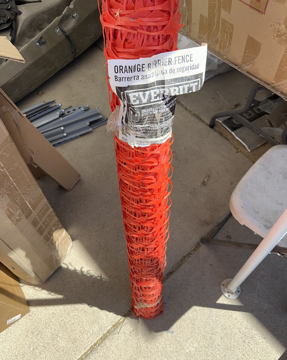 Orange barrier fence