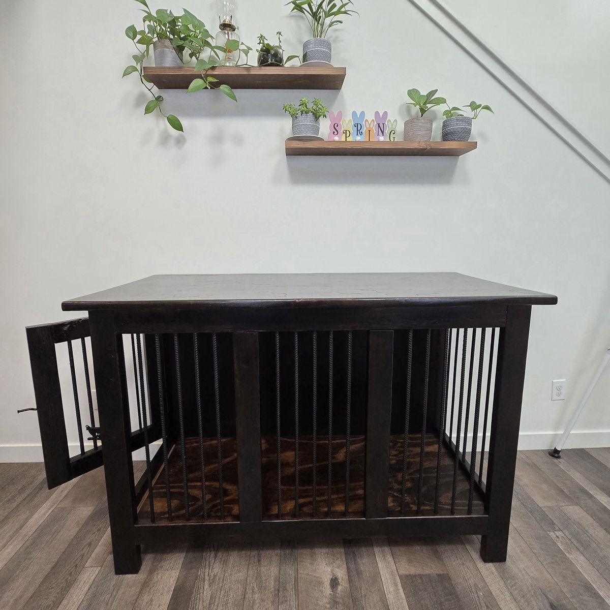 Custom XL Solid Wood Dog Kennel / Furniture Crate