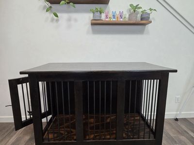 Custom XL Solid Wood Dog Kennel / Furniture Crate