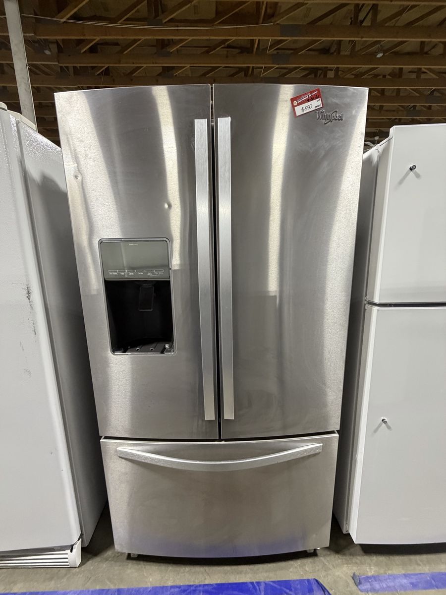 SPARKLING CONDITION WHIRLPOOL FRENCH DOOR FRIDGE