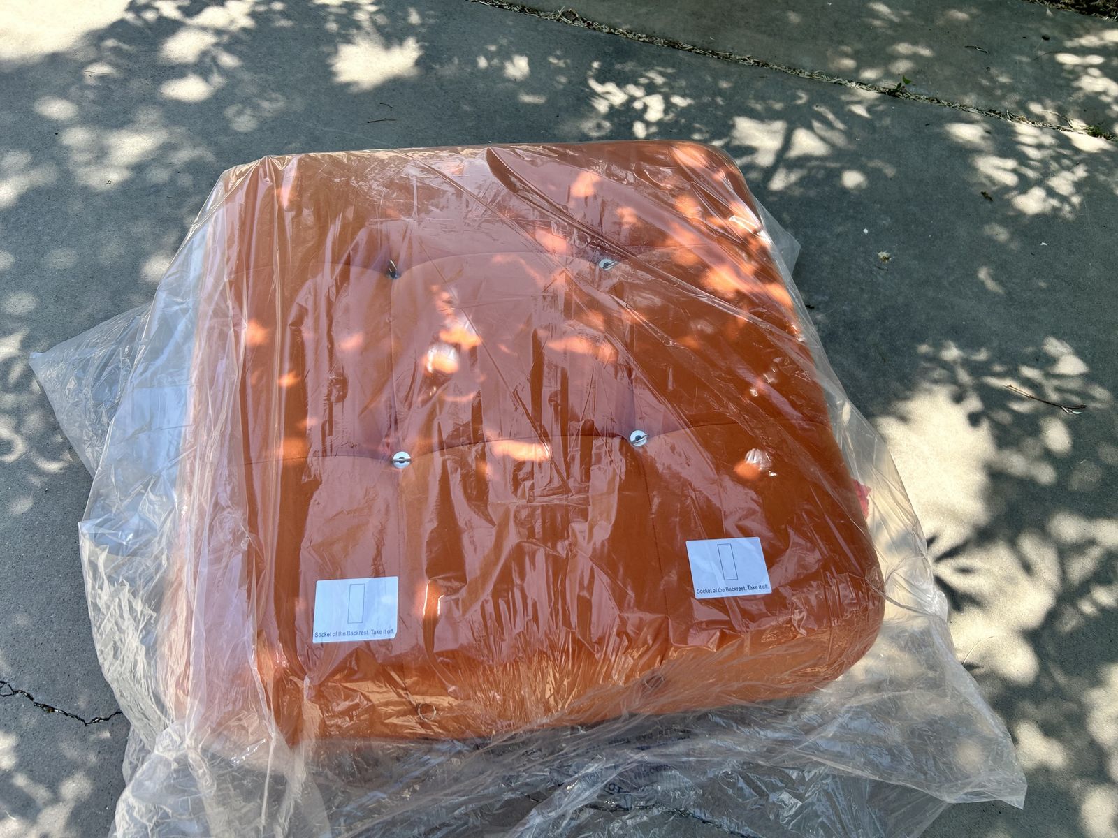 Orange sectional/ convertible lounging chair