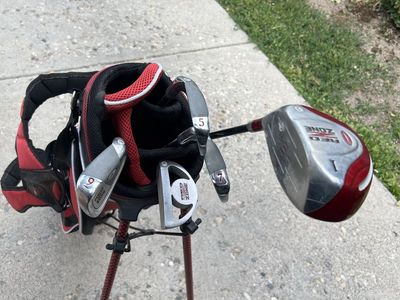 Junior golf clubs with bag
