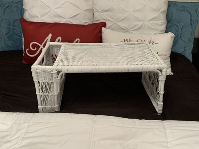 Cottage Style Wicker Bed Tray