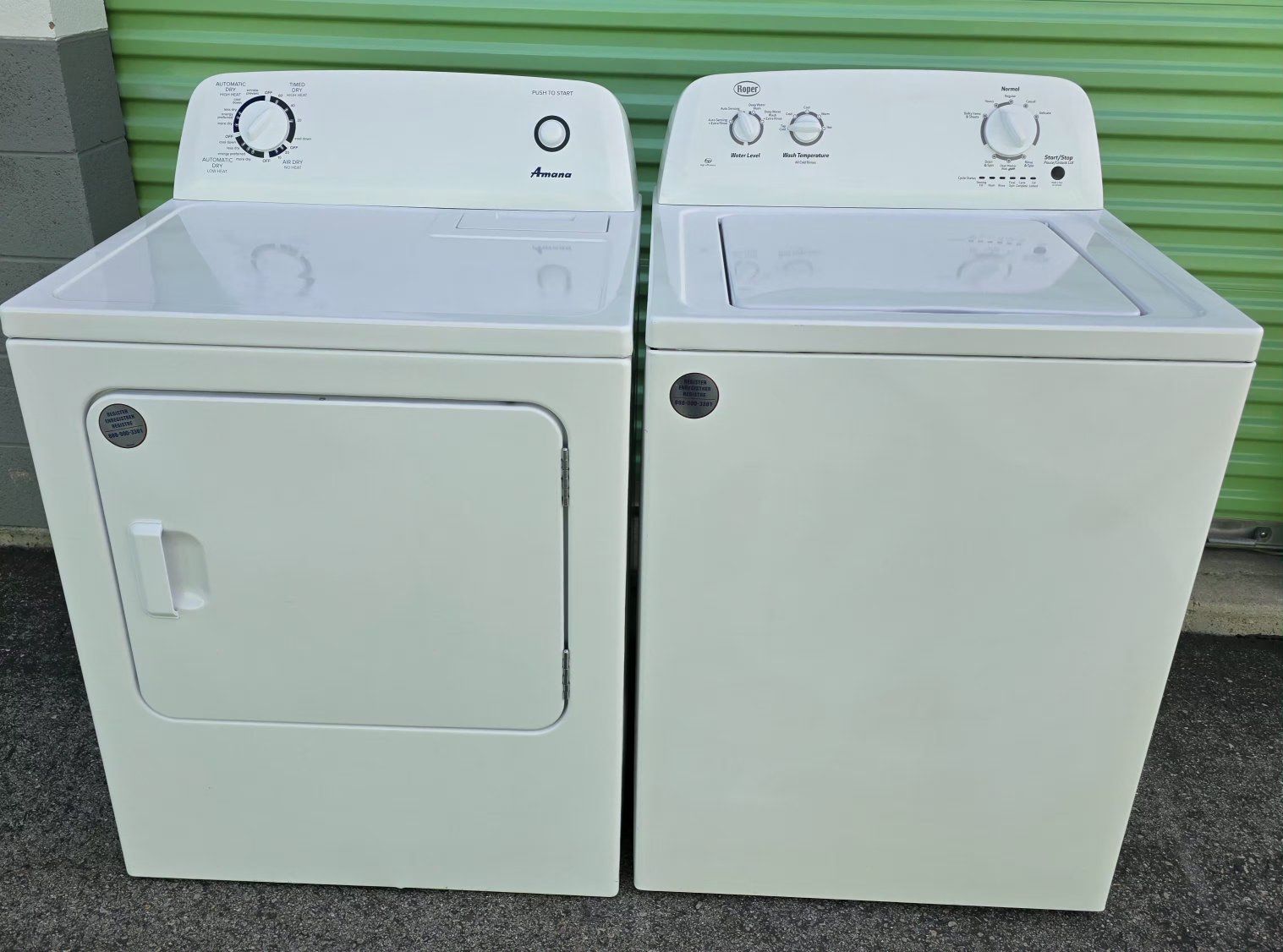 Roper washer and Amana electric dryer set free curbside delivery is available in the slc area
