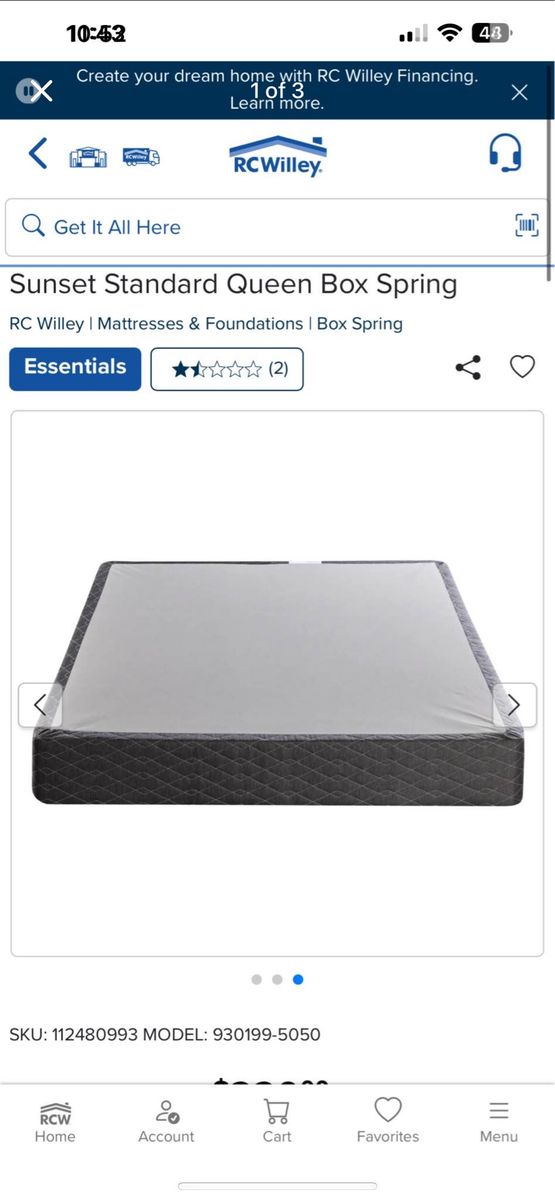 Sunset Standard Queen Box Spring Foundation, Used - Model 930199-5050