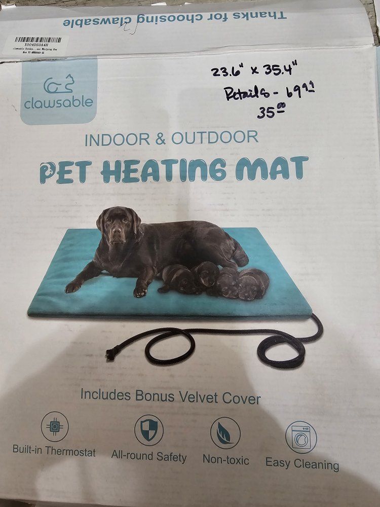 NEW Outdoor Waterproof Pet Heating Pad for Dog and Cat (23.6" x 35.4")