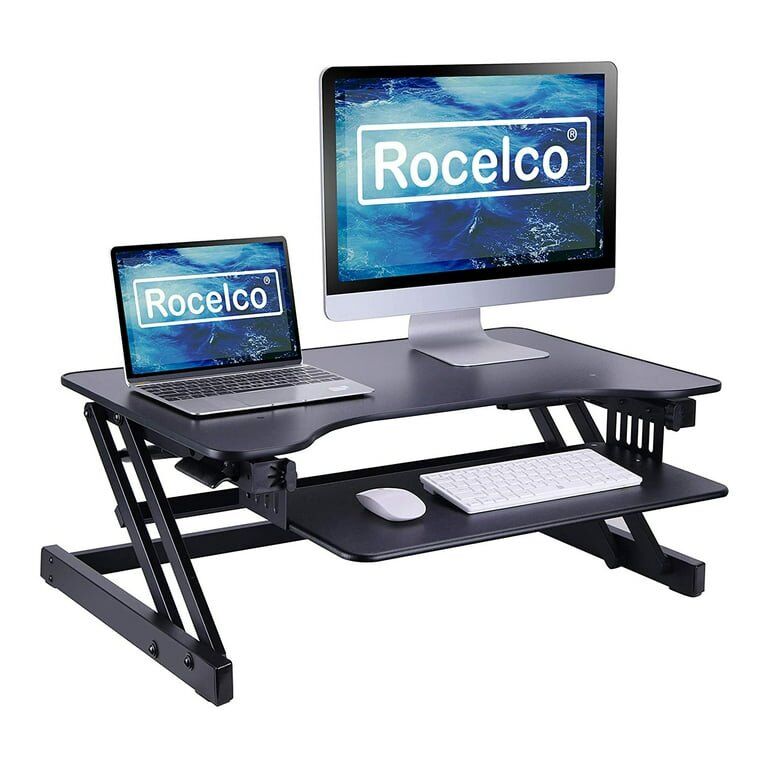 Rocelco Standing Desk Converter 32 Inch Adjustable