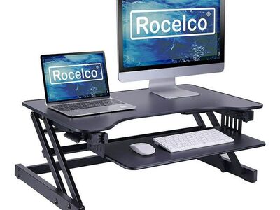 Rocelco Standing Desk Converter 32 Inch Adjustable