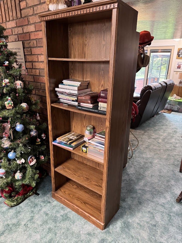 Wooden Bookcase with Adjustable Shelves