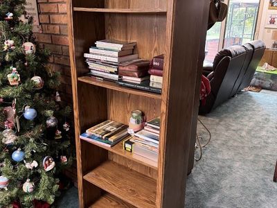 Wooden Bookcase with Adjustable Shelves