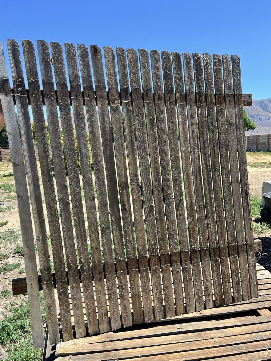 Weathered Wood Fence Panels - Rustic Style, Used Condition