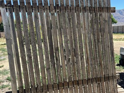 Weathered Wood Fence Panels - Rustic Style, Used Condition