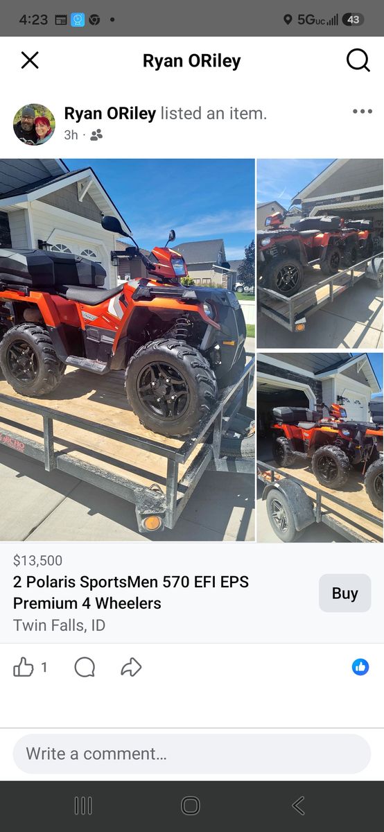 POLARIS SPORTSMEN EFI EPS PREMIUM 4 WHEELERS