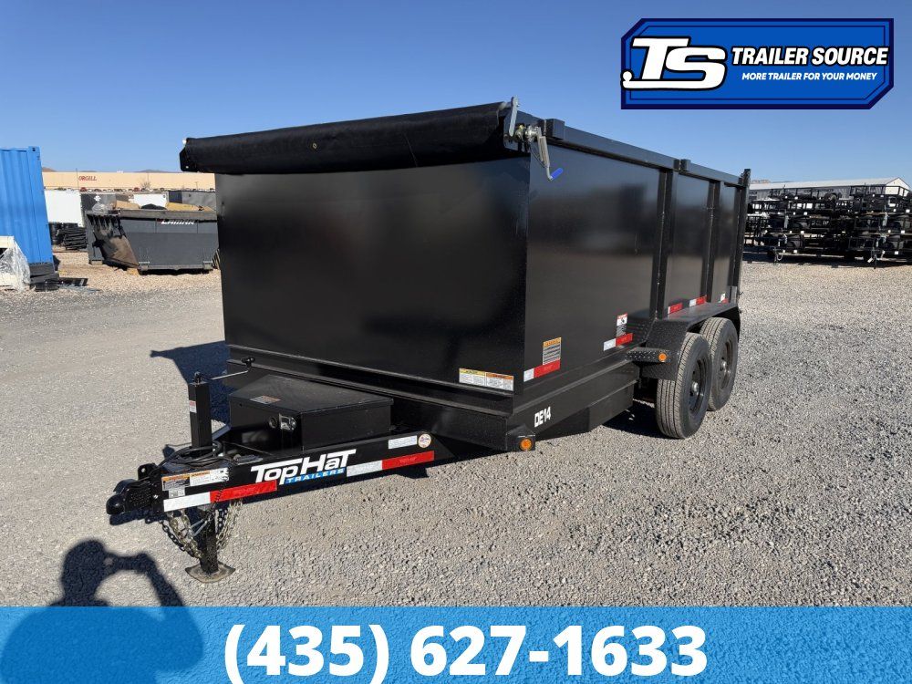 7x14 Top Hat DE Dump Trailer - 48" Sides - 14K GVWR -