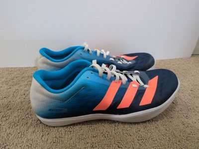 Adidas Adizero Men's Long Jump spikes - Blue/Orange - Size 10.5 - Synthetic Upper