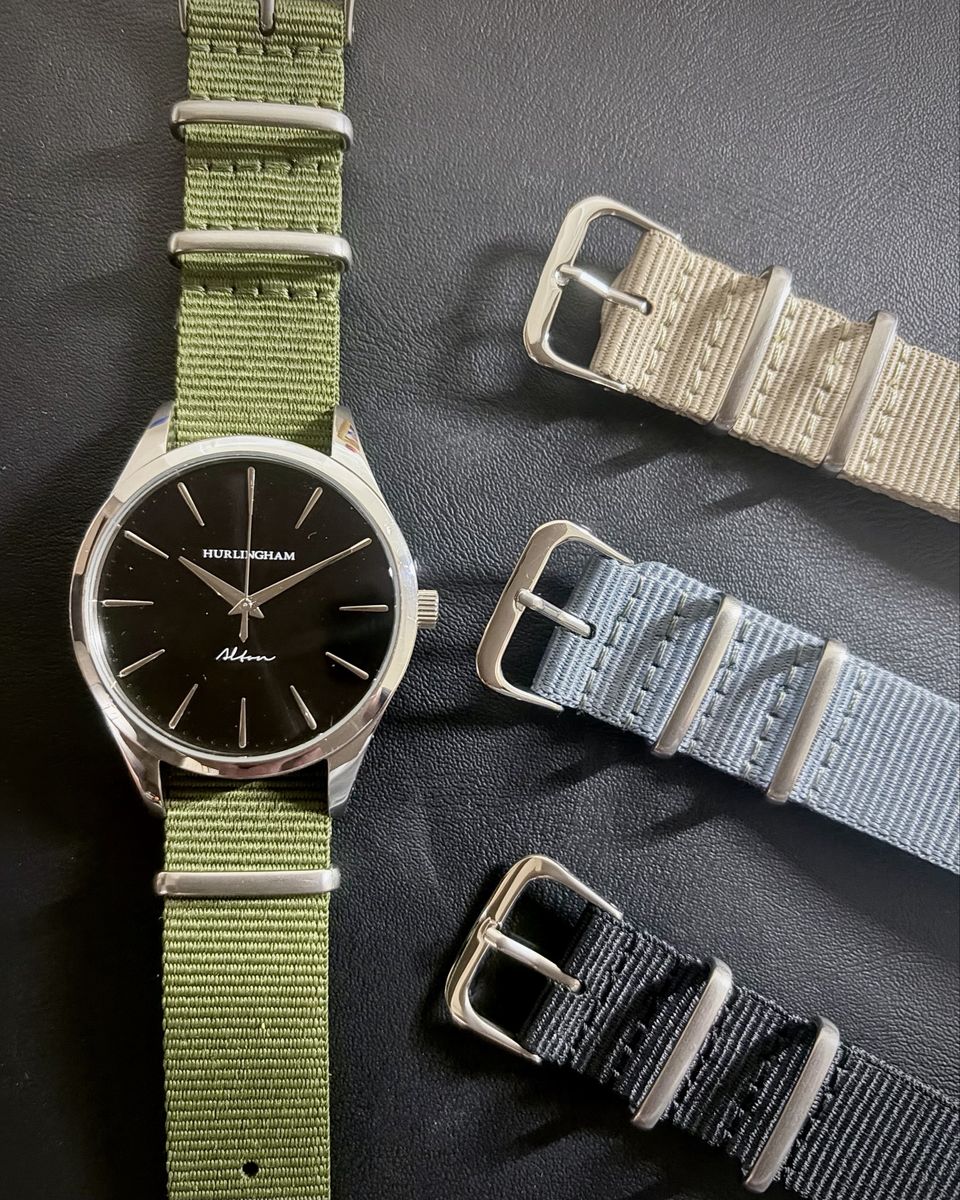 Nylon Military NATO-style Watch Strap 16mm | 18mm | 20mm Black | Gray | Army Green | Beige
