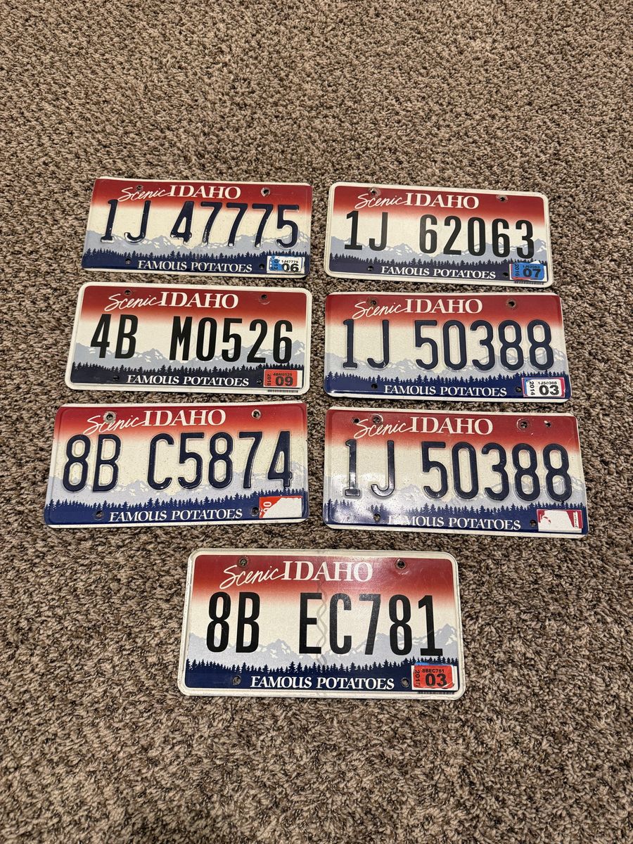 Expired Idaho License Plates