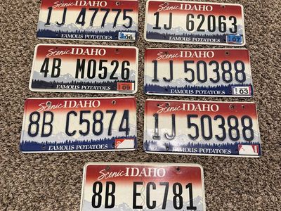 Expired Idaho License Plates