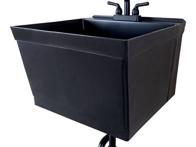 Tehila Black Wall-Mounted Utility Sink Tub NEW