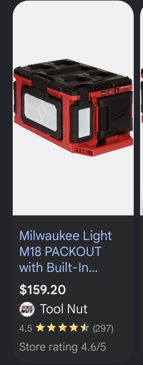 Milwaukee M18 PACKOUT LED Area Light with Built-In Charger