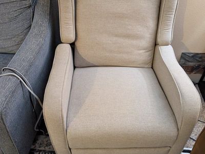 Cream Fabric Recliner/Rocker - Good Condition