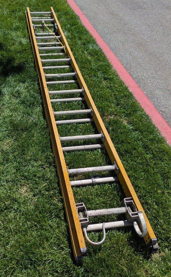 R.D. Werner Co. Inc. Bell System E24 Extension Ladder - Vintage Industrial Tool