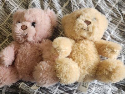 Cute Stuffed Bears - Pink and Tan Pair - Adorable Plush Toys Sold Together Or Seperate