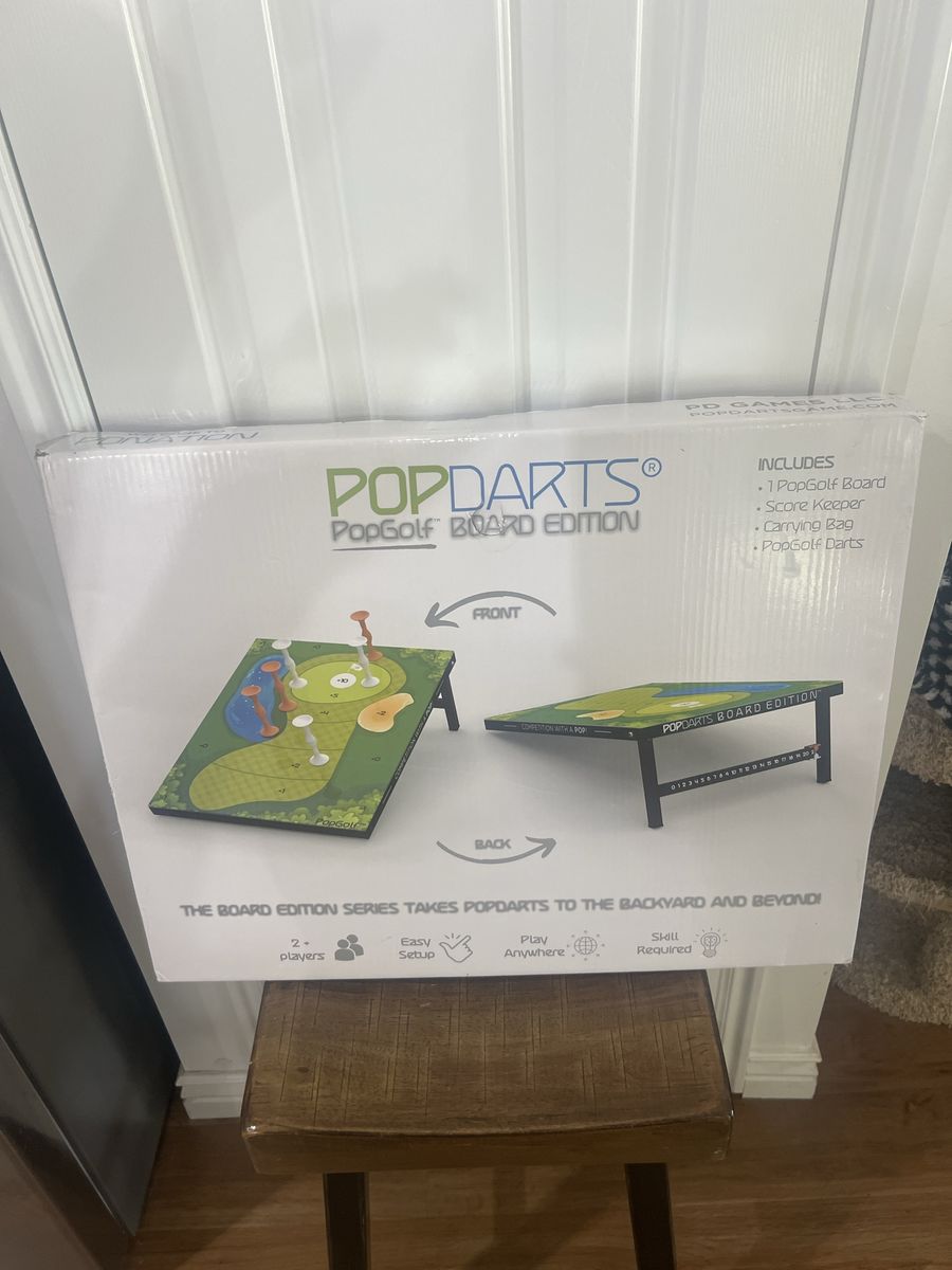 PopDarts PopGolf Board Edition Outdoor Game Set - Includes Board, Darts & Carrying Bag