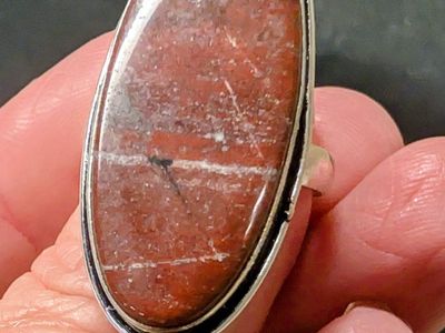 New Red Jasper sterling silver ring size 9