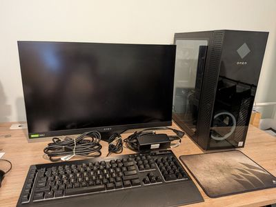 HP OMEN 30L Gaming PC w/ RTX 3080 GPU, OMEN 27i Monitor, Corsair Keyboard