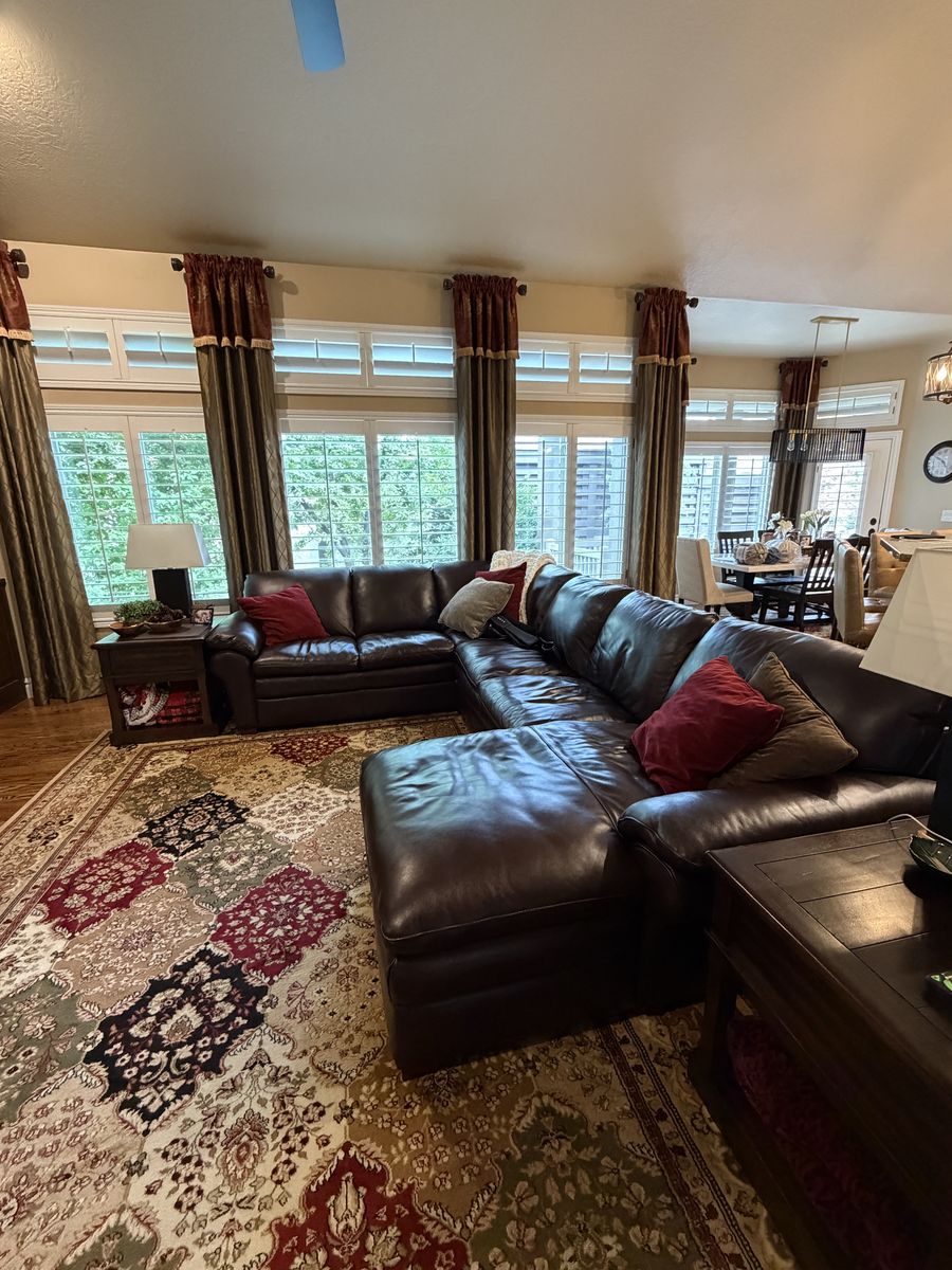 Genuine leather sectional with chaise