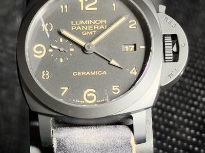 Panerai Luminor GMT Ceramica Men's Watch - Black Dial, reference PAM00441