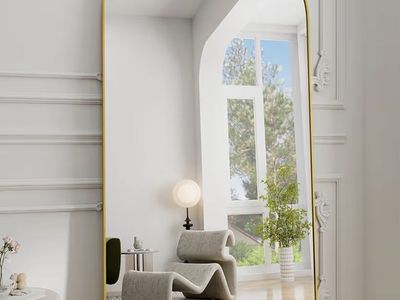Brand new! 30"x71" Arched Full Length Mirror, Gold