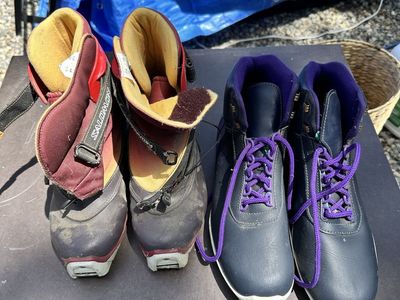 Old cross-country ski boots
